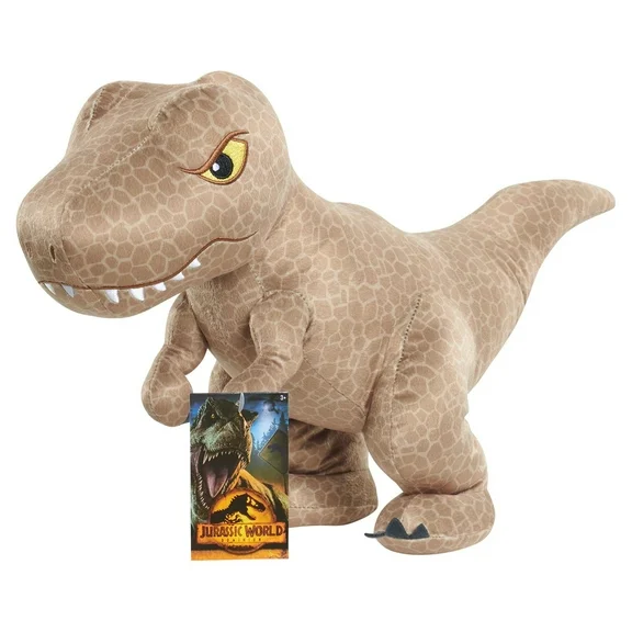 Jurassic World Large 12-inch Tyrannosaurus Rex Plush Stuffed Animal, Kids Toys for Ages 3 up