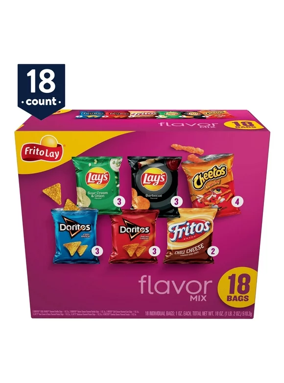 Frito-Lay Flavor Mix Variety Snack Pack, 18 Count