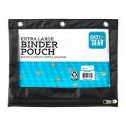 Pen + Gear Solid Polyester Extra Large Binder Pouch Pencil Case, Black, 10.75" x 8.75"