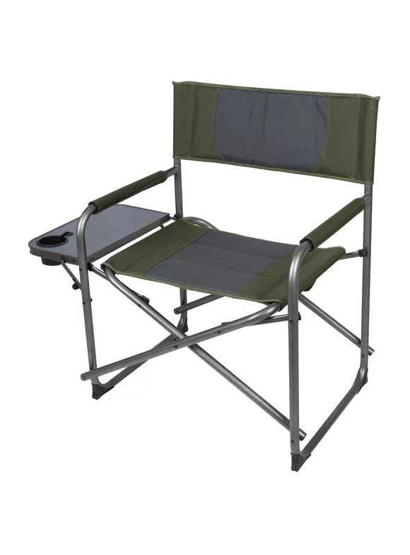 Ozark Trail Oversized Director Chair with Side Table for Outdoor, Adult, Green Fabric