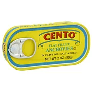 Cento Flat Fillet Anchovies, 2 oz (Pack of 25)