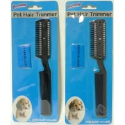2 Pack Manual Pet Hair Trimmer with Extra Blades and Comb Grooming Dog Cat Razor