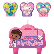 Birthday Party Cake Candles - 4ct, Package contains 4 Doc McStuffins Birthday Candles, ranging from 1in to 3in. By Doc McStuffins