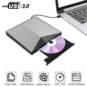 External Bluray DVD Drive, USB 3.0 and Type-C Blu-Ray Burner DVD Burner 3D Slim Optical Blu Ray CD DVD Drive Compatible with Windows XP/7/8/10, MacOS for MacBook, Laptop, Desktop
