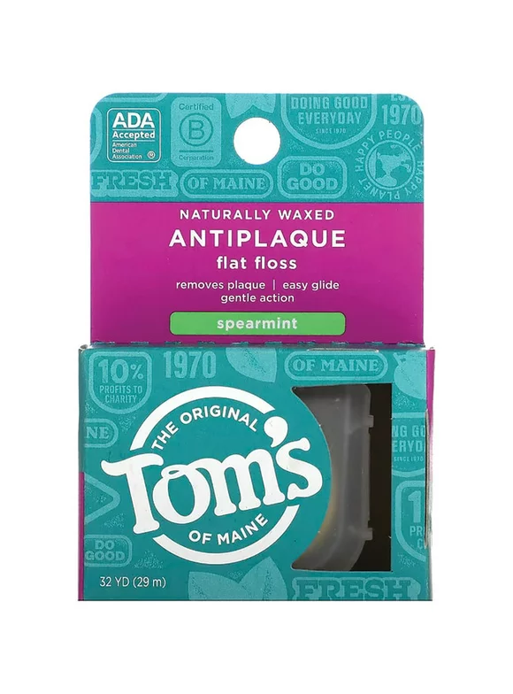 Tom's Of Maine Antiplaque Flat Floss Waxed Spearmint