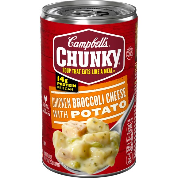 Campbell's Chunky Soup, Ready to Serve Chicken Broccoli Cheese Soup, 18.8 oz Can