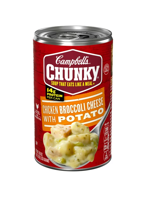 Campbell's Chunky Soup, Ready to Serve Chicken Broccoli Cheese Soup, 18.8 oz Can