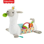 Fisher-Price Grow-with-Me Tummy Time Plush Llama with 3-Toys