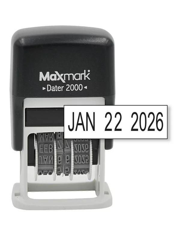 MaxMark Dater 2000, Self Inking Date Stamp with Black Ink