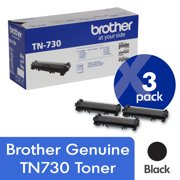 Brother Genuine TN730 Standard Yield Black Toner Cartridge 3-Pack, Approximately 1,200 page yield/cartridge