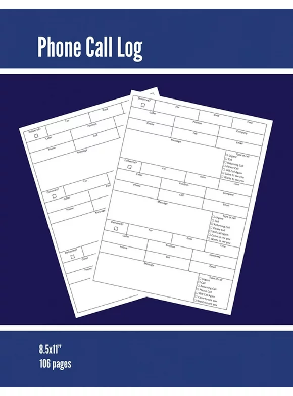 Phone Call Log: Phone Memo Message Book, Record 3 Telephone Messages Per Page, Calls Tracker, Keeping Track Voice Mail, Journal, Notebook, (Paperback)