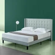 ZINUS Kendra 51" Upholstered Wingback Platform Bed, Sage Grey, King