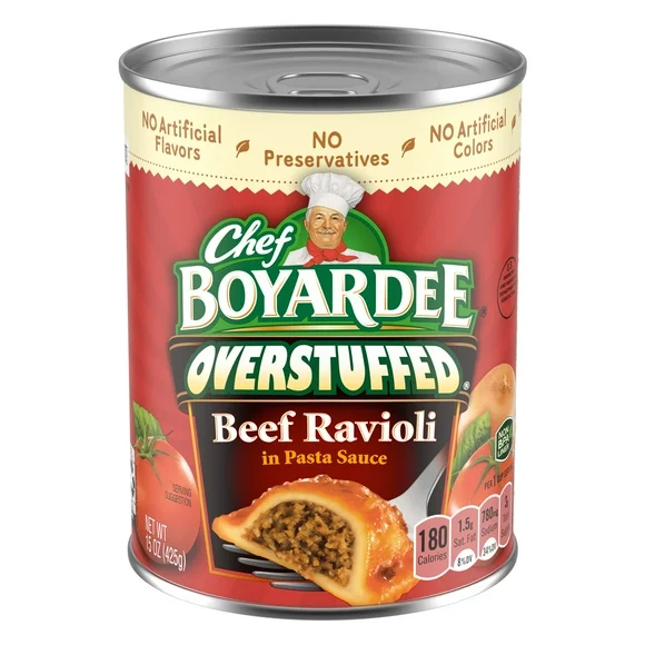 Chef Boyardee Overstuffed Beef Ravioli, 15 oz.