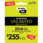 Straight Talk $255 Unlimited 6-Month/180-Day Plan (Email Delivery)