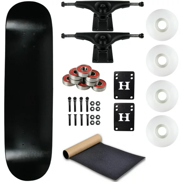 moose complete skateboard dipped black 7.5" black/white