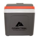 Ozark Trail HighLine 12V Electric Cooler 26 Quart (25L) 30 Can Capacity, Gray and Orange, For Camping, Travel, Truck, SUV, Car, Boat, RV, Trailer, Tailgating, Made in North America
