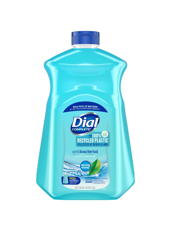 Dial Complete Antibacterial Liquid Hand Soap Refill, Spring Water, 52 fl oz