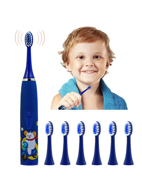 Mnycxen Electric Toothbrush Children USB Rechargeable Toothbrush Soft Hair Cleaning Tool