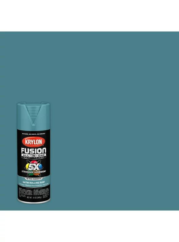 Krylon Fusion All-In-One Spray Paint, Satin, Rolling Surf, 12 oz.
