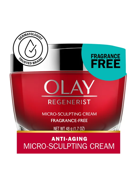 Olay Regenerist Micro-Sculpting Cream Face Moisturizer, Fragrance-Free for Combination Skin, 1.7 oz