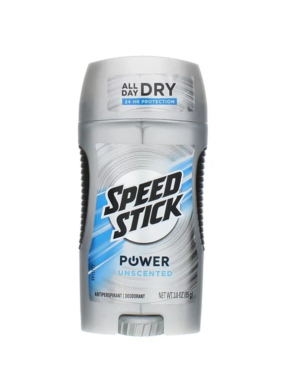 Speed Stick Power Anti-Perspirant Deodorant, Unscented 3 oz (Pack of 4)