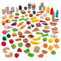 KidKraft 115-Piece Deluxe Tasty Treats Pretend Play Food Set, Plastic Grocery and Pantry Items