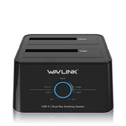 Wavlink USB C 3.1 to SATA Dual Bay External Hard Drive Docking Station with Offline Clone for 2.5/3.5in SSD HDD SATA (SATA I/ II/ III ) 6Gbps, Support 2x 8TB and UASP-Black