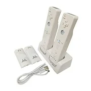 Prodico Wii Charging Station Dual Charge Dock with Two Rechargeable Batteries for Wii Remote Controller (White)