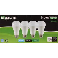 4 Maxlite Dimmable LED Daylight Light Bulb 15-Watt 100 Watt replacement 5000k
