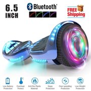 Flash Wheel  Certified Hoverboard 6.5" Bluetooth Speaker with LED Light Self Balancing Wheel Electric Scooter - Chrome Blue