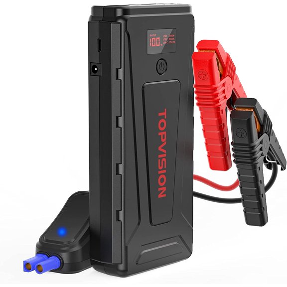 TOPVISION Jump Starter, 2200A Peak 21800mAh Portable Car Battery Jump Starter (any gas engine or up to 8.5L diesel engine), 12V Portable Battery Booster
