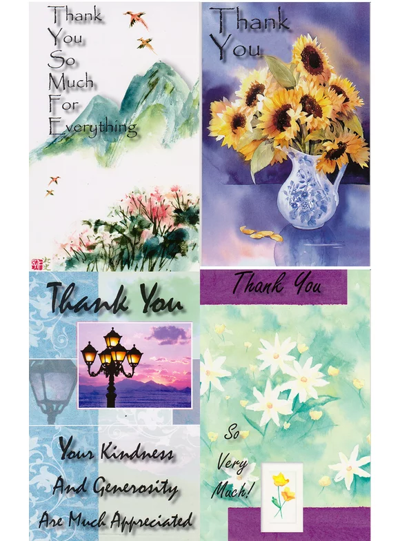 12  Assorted Thank You Greeting Cards