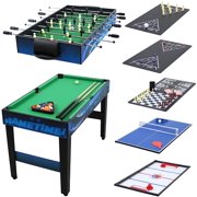Sunnydaze 10 Combination Multi Game Table with Billiards, Push Hockey, Foosball, Ping Pong, and More, 40 Inch