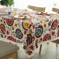 Rectangle Tablecloth Linen Lace Bohemian Style Table Cloth for Dinner Parties Table Cover