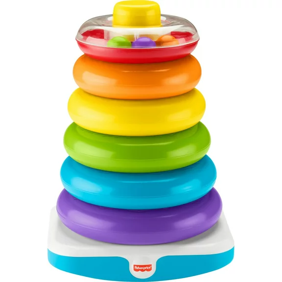 Fisher-Price Giant Rock-a-Stack Infant and Toddler Stacking Toy, 14  Inches Tall