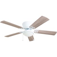Prominence Home 52-Inch Benton Flush Mount White 5 Blade Indoor Ceiling Fan with Light