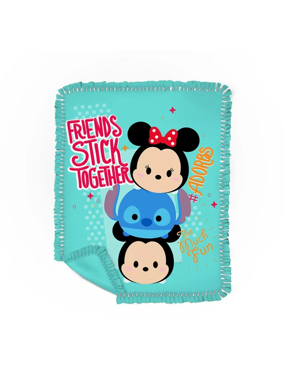 Springs Creative Teal Blue, Red Mickey Mouse Minnie Mouse Polyester Throw, 55" x 43"