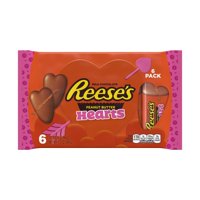 REESE'S, Milk Chocolate Peanut Butter Valentine's Day Hearts Candy, 7.2 Oz. Pack (6 Pack)