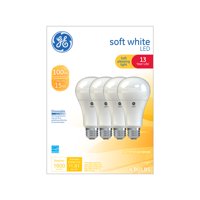 GE LED 15-Watt (100W Equivalent) Soft White General Purpose A21 Light Bulbs, Dimmable, 4pk