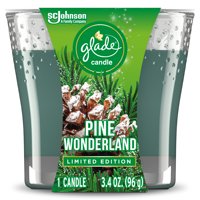 Glade Jar Candle 1 CT, Pine Wonderland, 3.4 OZ. Total, Air Freshener, Wax Infused with Essential Oils