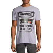 Nintendo Men's & Big Men's Don't Push My Buttons Gamer Graphic Tee Shirt, Sizes S-3XL, Nintendo Mens T-Shirts