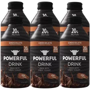Powerful Drink  Protein Shake, Meal Replacement Shake, Greek Yogurt, Gluten Free, Ready to Drink, 20g Protein, Chocolate, 6 Pack