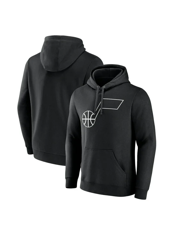 Men's Fanatics Branded Black Utah Jazz Taylor Logo Pullover Hoodie