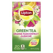 (4 Boxes) Lipton Green Tea Bags Orange Passionfruit Jasmine 20 ct