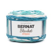 Bernat Blanket Stripes Yarn, Teal Deal, 10.5oz(300g), Super Bulky, Polyester