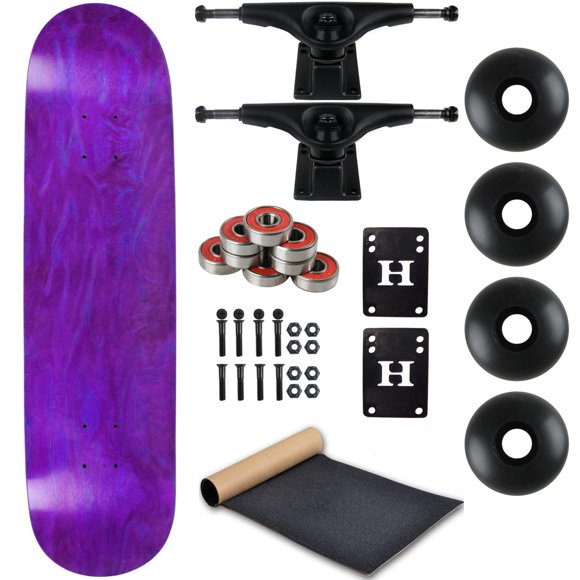 Moose Complete Skateboard Stain Purple 7.75" With Black Trucks and Black Wheels