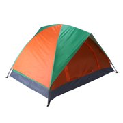 2-Person with Double Door for A Couple, Camping Bundle Tent Sun Dome Tent with Camping Accessories, Family Tents for Camping Bundle for 2-Person Double Door, Orange & Green, S10429