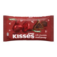 HERSHEY'S KISSES, Milk Chocolate Meltaway Roses Valentine's Day Candy, 9 Oz. Bag