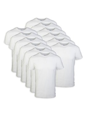 Gildan Men's Tag Free, Crew T-shirts, White, 12-Pack