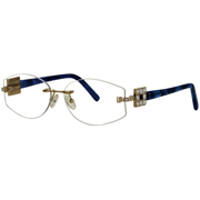 Caviar Rimless Eyeglasses 2362 C 55 Gold Blue Frame New Authentic 56mm Italy